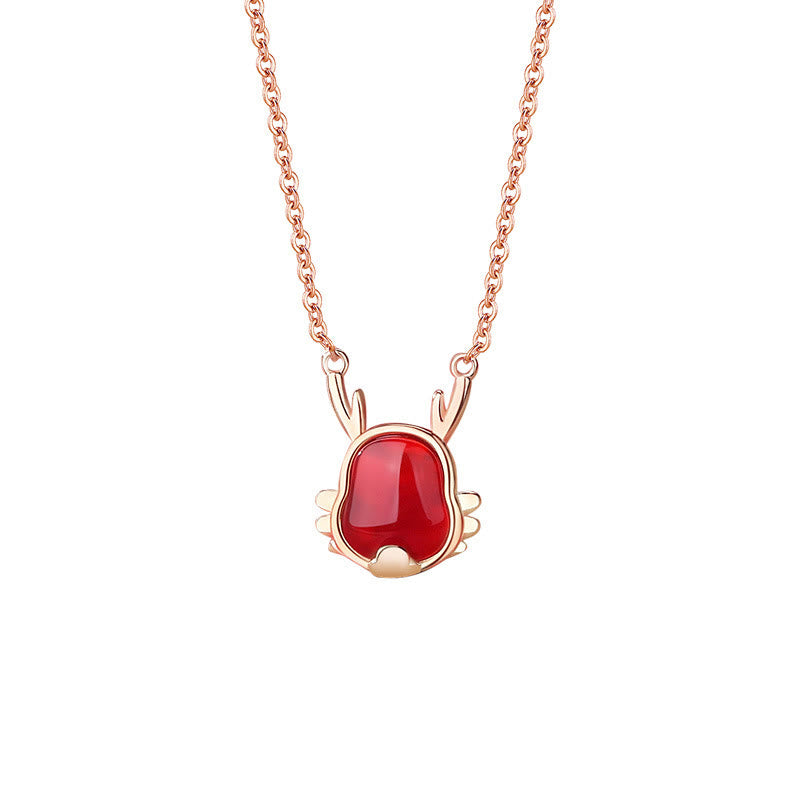 KarmaRipple's ???A Flash Sale- 925 Sterling Silver Year of the Dragon Authentic Red Agate Dragon Attract Fortune Fu Character Strength Bracelet Pendant Necklace Earrings p11