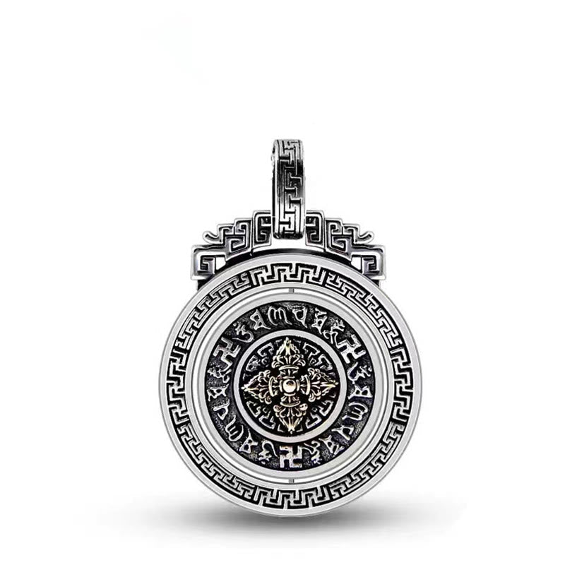 KarmaRipple's Tibetan Om Mani Padme Hum Double Dorje Vajra Rotatable Purity Peace Pendant Necklace p16