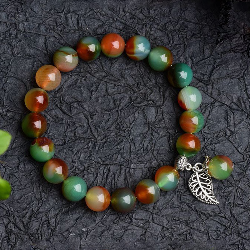 KarmaRipple's Tibetan Authentic Green Agate Balancing Bracelet p5