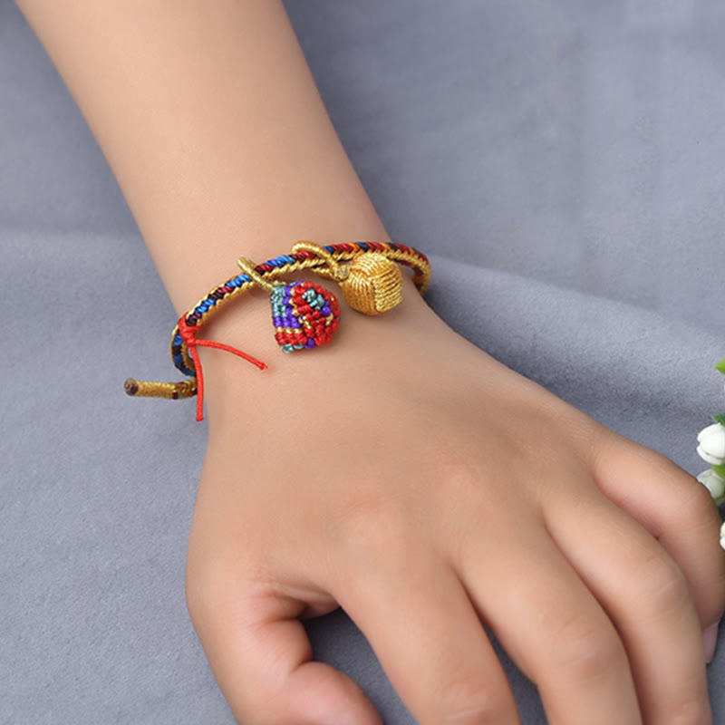 KarmaRipple's Colorful Rope Fortune Handmade Zongzi Golden Ball Talisman Bracelet p13