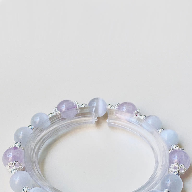 KarmaRipple's 925 Sterling Silver Authentic Amethyst Cat's Eye Spiritual Awareness Star Bracelet p8