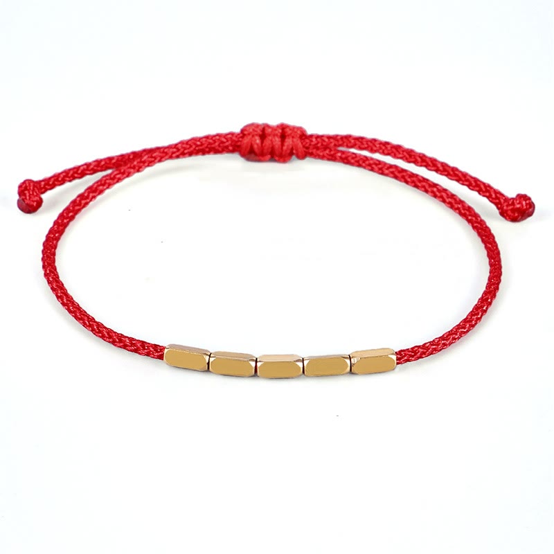 KarmaRipple's Handcrafted Bronze Bead Protection Woven String Bracelet p1