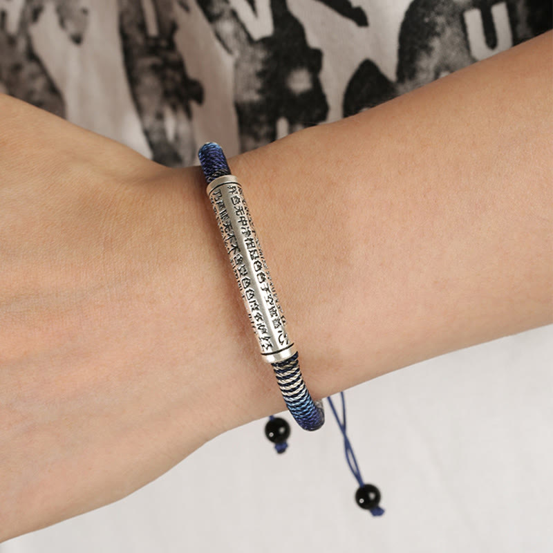 KarmaRipple's 999 Sterling Silver Heart Sutra Calm Handmade Woven Bracelet p10