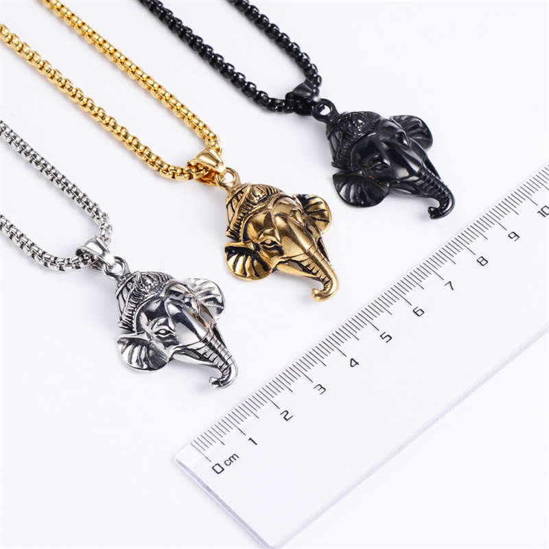 KarmaRipple's Ganesh Ganpati Elephant Titanium Steel Protection Necklace Pendant p8