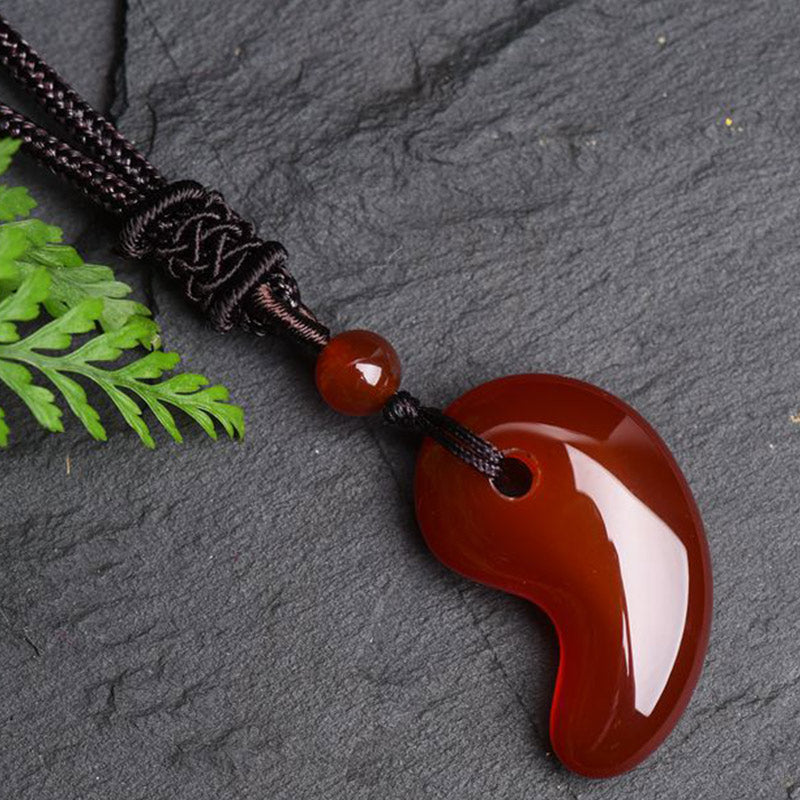 KarmaRipple's Red Agate Green Agate Moon Pattern Confidence Calm Pendant p4