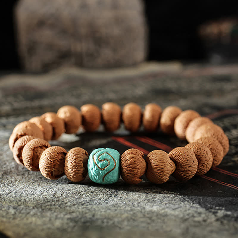 KarmaRipple's Tibetan Bodhi Seed Turquoise Amber Protection Bracelet p1