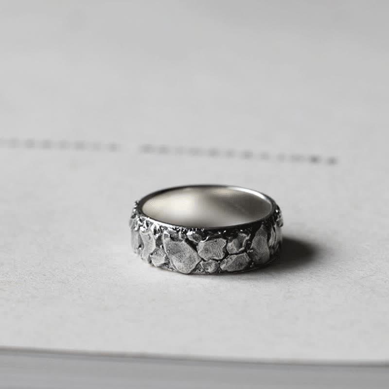 KarmaRipple's Rock Pattern Fortune Blessing Bronze Ring p9