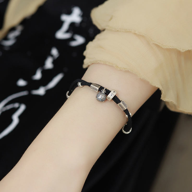 KarmaRipple's 925 Sterling Silver Gold Swallowing Beast Koi Fish Wealth Handcrafted Woven Bracelet p2