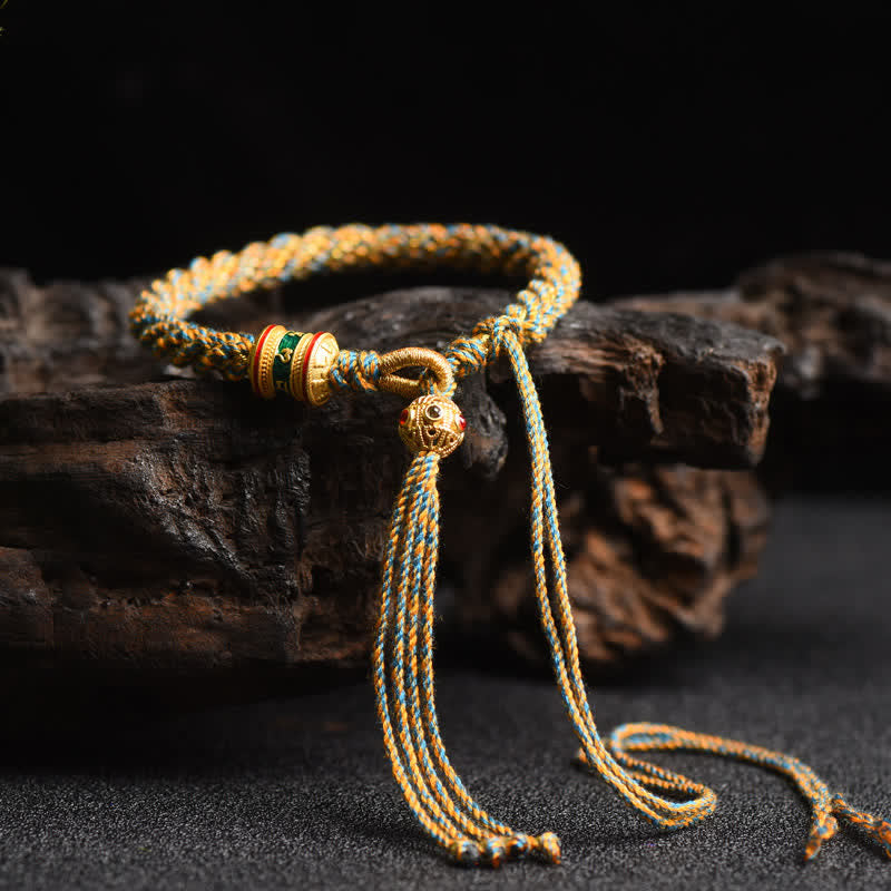 KarmaRipple's Tibetan Handmade Fortune Prayer Wheel Bead Talisman Weave Colorful String Bracelet p25