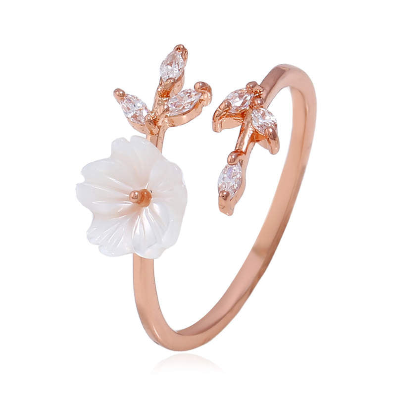 KarmaRipple's Plum Blossom Leaf Pattern Bronze Fortune Ring p1