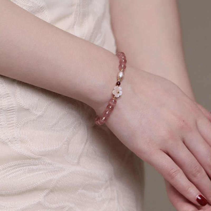 KarmaRipple's Strawberry Quartz Peach Blossom Love Bracelet p10