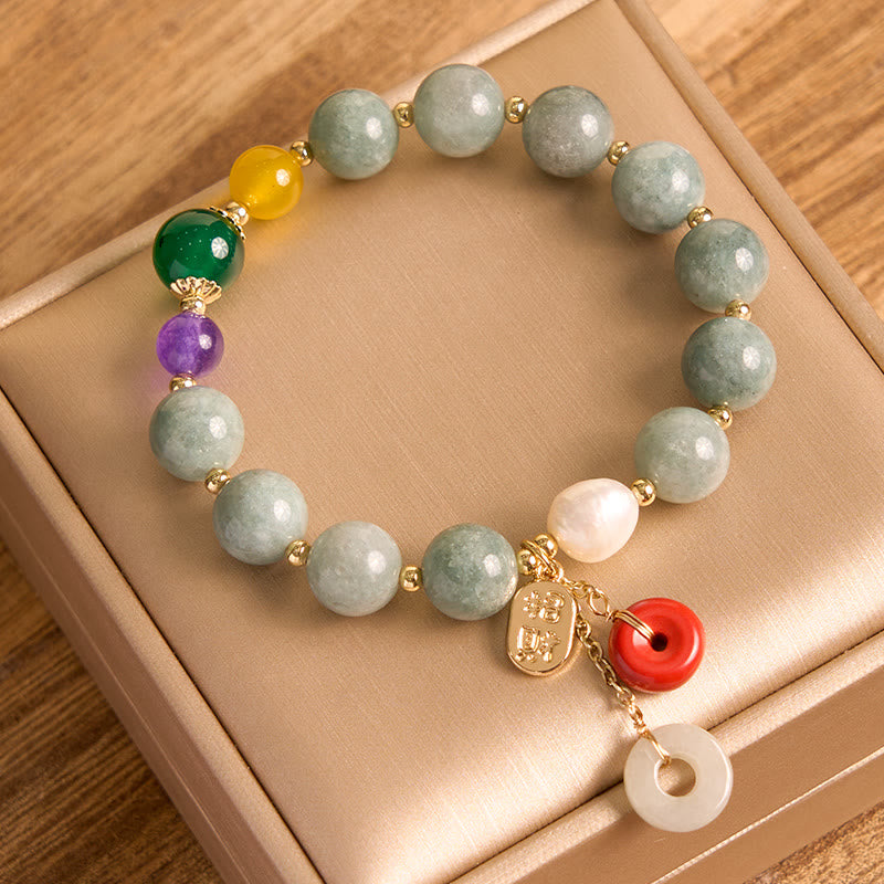 KarmaRipple's Jade Red Agate Peace Buckle Talisman Confidence Bracelet p5