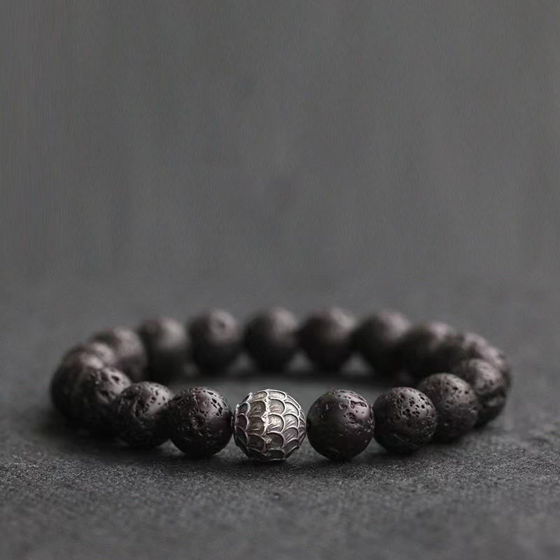 KarmaRipple's Lava Rock Fish Scales Bead Balancing Bracelet p1