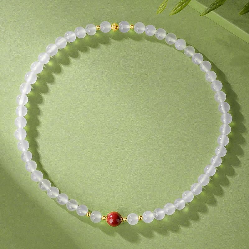KarmaRipple's 925 Sterling Silver Authentic Ivory Agate Cinnabar Double Wrap Protection Bracelet p10
