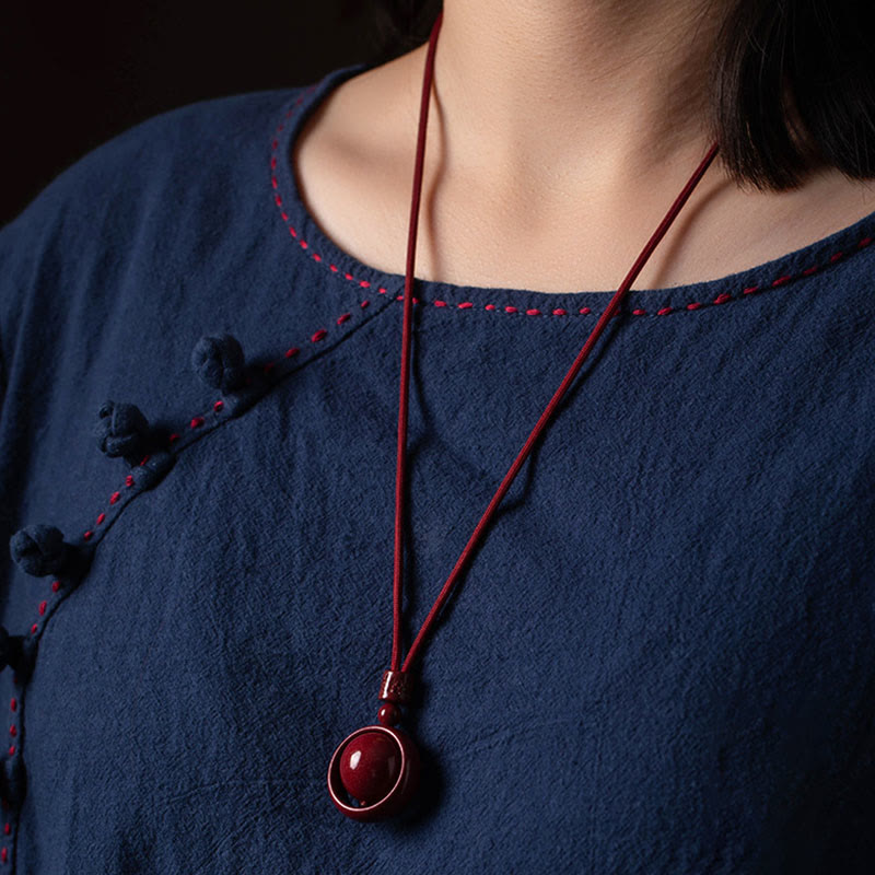KarmaRipple's Cinnabar Om Mani Padme Hum PiXiu Blessing Fortunate Bead Pendant Necklace p16