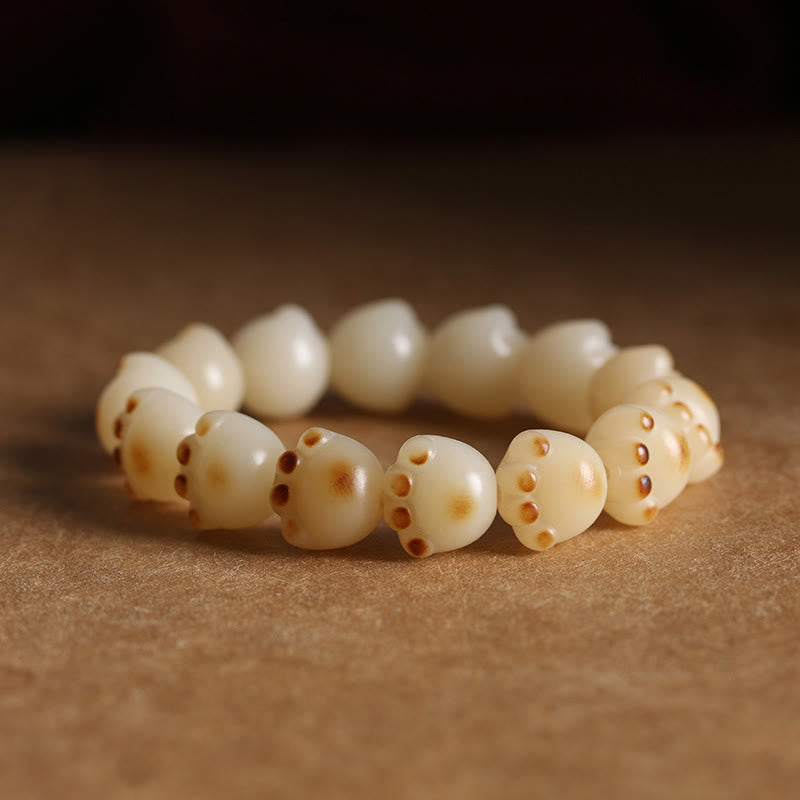 KarmaRipple's Cute Fortunate Cat Bodhi Seed Cat Paw Balance Bracelet p2