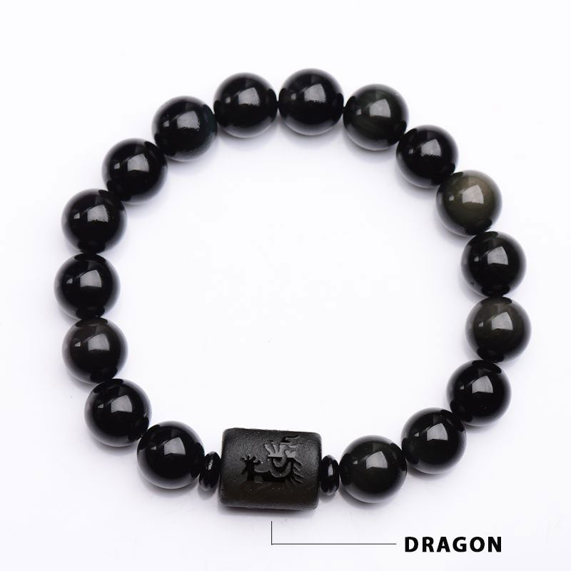 KarmaRipple's Soul Cleansing Black Obsidian Phoenix Dragon Bracelet p3
