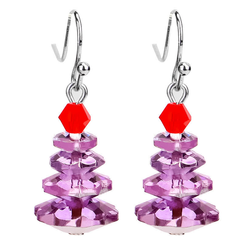 KarmaRipple's Various Crystals Christmas Tree Amethyst Peace Balancing Drop Earrings p2