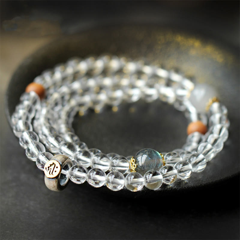 KarmaRipple's 925 Sterling Silver Chinese Zodiac Natal Buddha Ivory Gemstone Meditation Triple Wrap Bracelet p8