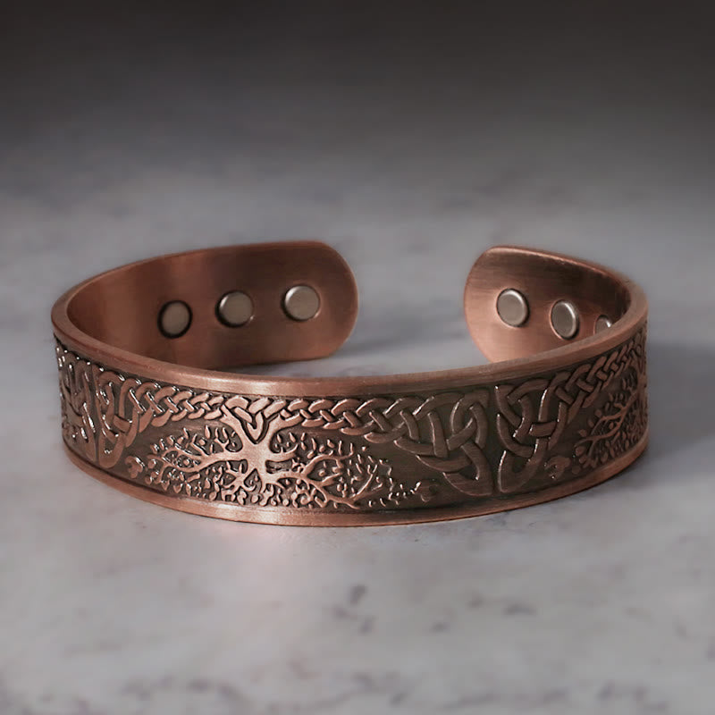 KarmaRipple's Fortunate Tree Of Life Balance Magnetic Adjustable Cuff Bracelet Bangle p1