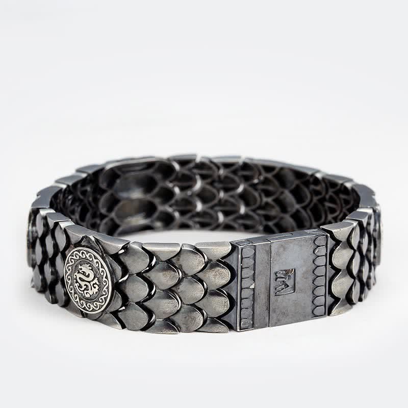 KarmaRipple's 925 Sterling Silver Dragon Scales Fortune Success Bracelet Bangle p2