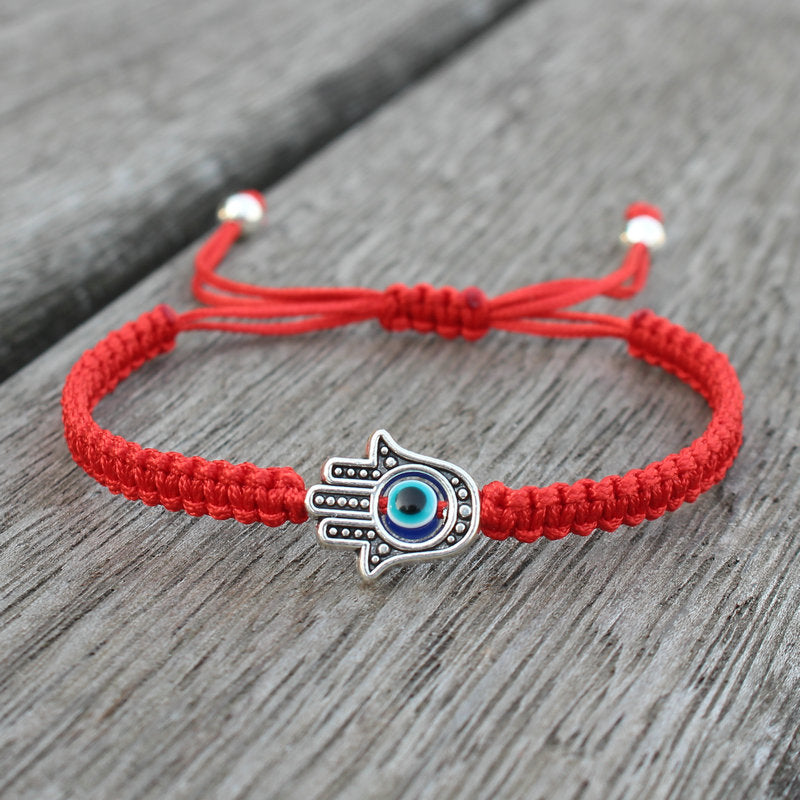 KarmaRipple's Handmade Hamsa Symbol Protection Fortune String Bracelet p1
