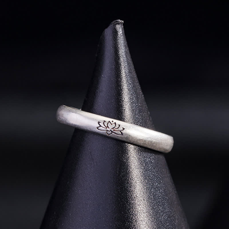 KarmaRipple's 925 Sterling Silver Lotus Flower Enlightenment Ring p6