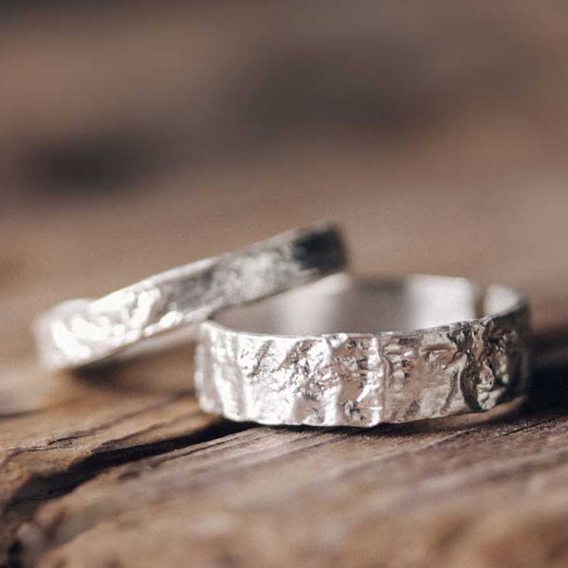 KarmaRipple's 925 Sterling Silver Simple Design Blessing Pair Ring p3