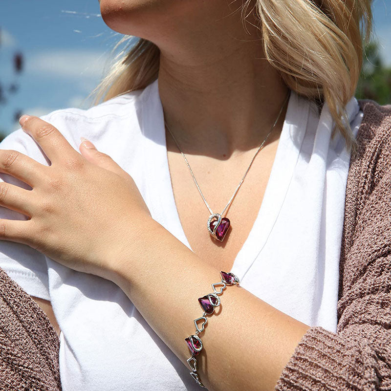 KarmaRipple's Buddhastoneshop Love Heart Birthstone Balancing Energy Pendant Necklace ( p7