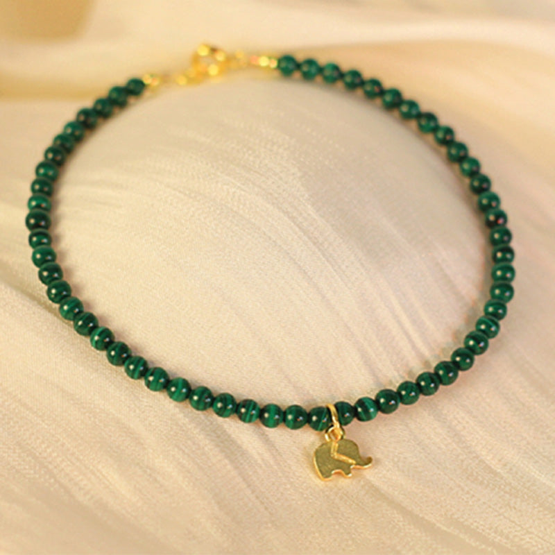 KarmaRipple's Authentic Malachite Elephant Anti-Anxiety Talisman Bracelet p14