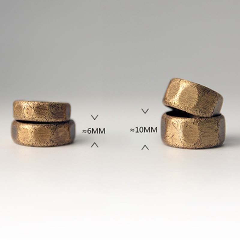 KarmaRipple's Tibetan Simple Design Bronze Brass Frosted Wealth Ring p18