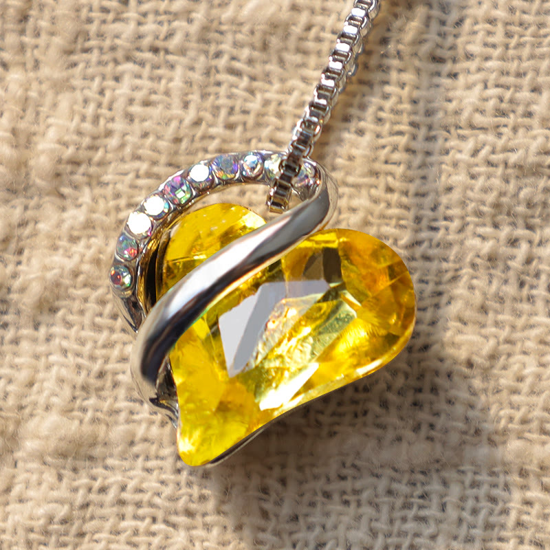 KarmaRipple's Love Heart Birthstone Balancing Energy Pendant Necklace p41