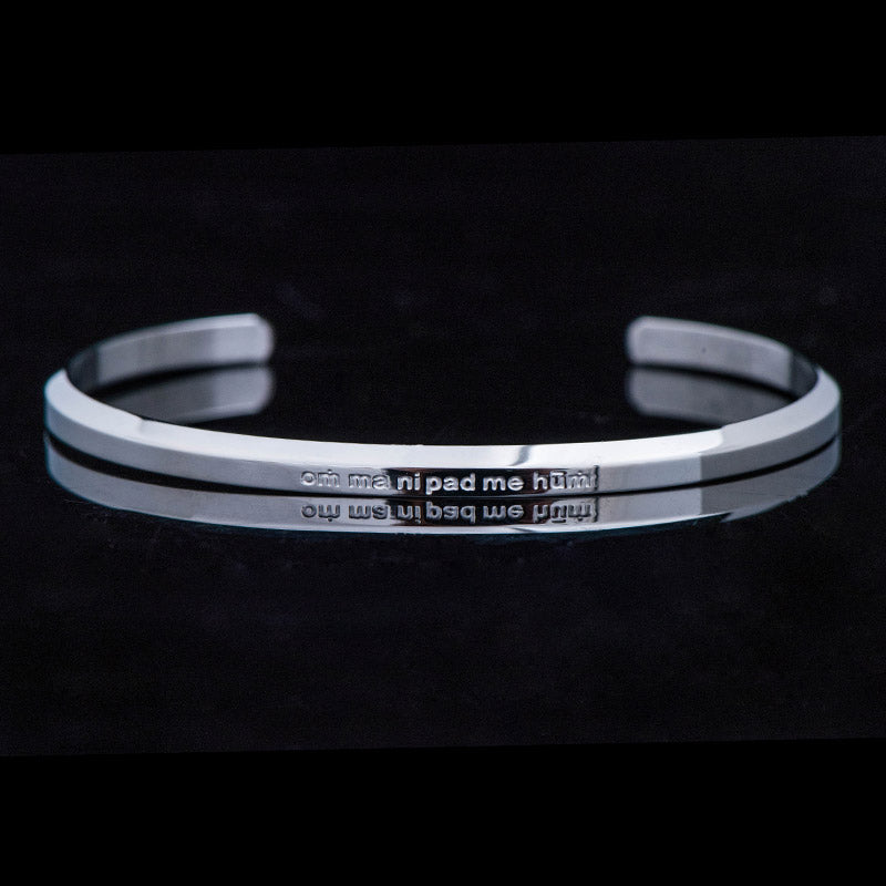 KarmaRipple's Six True Words Engraving Titanium Steel Blessing Protection Bracelet p2