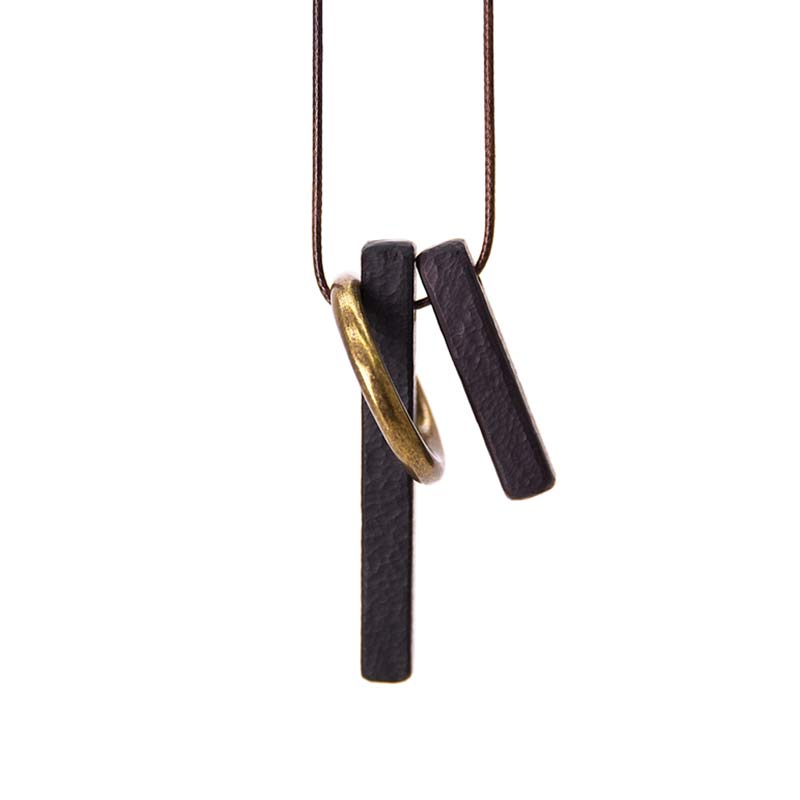 KarmaRipple's Zen Circle Ebony Wood Enlightenment Pendant Necklace p5