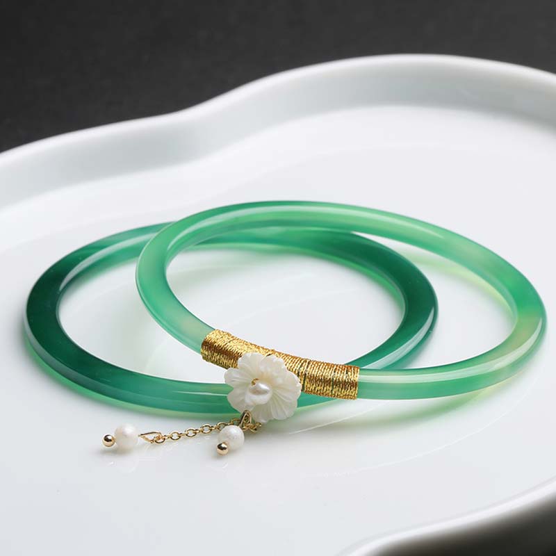 KarmaRipple's Authentic Cyan Ivory Jade Success Bracelet p1