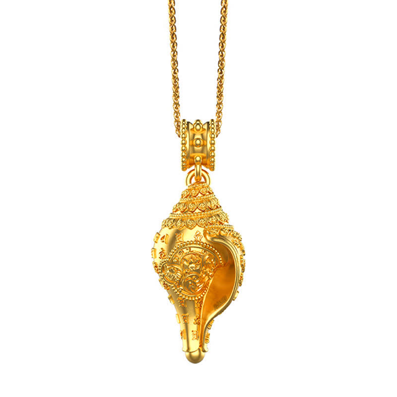 KarmaRipple's 999 Sterling Silver Shankha Conch Shell Seashell Fortunate Pendant Necklace p4