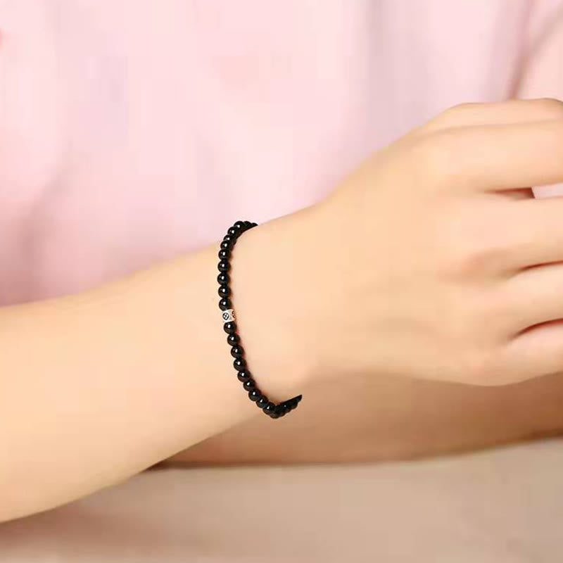 KarmaRipple's Authentic Black Obsidian Smoky Quartz Purification Strength Bracelet p7