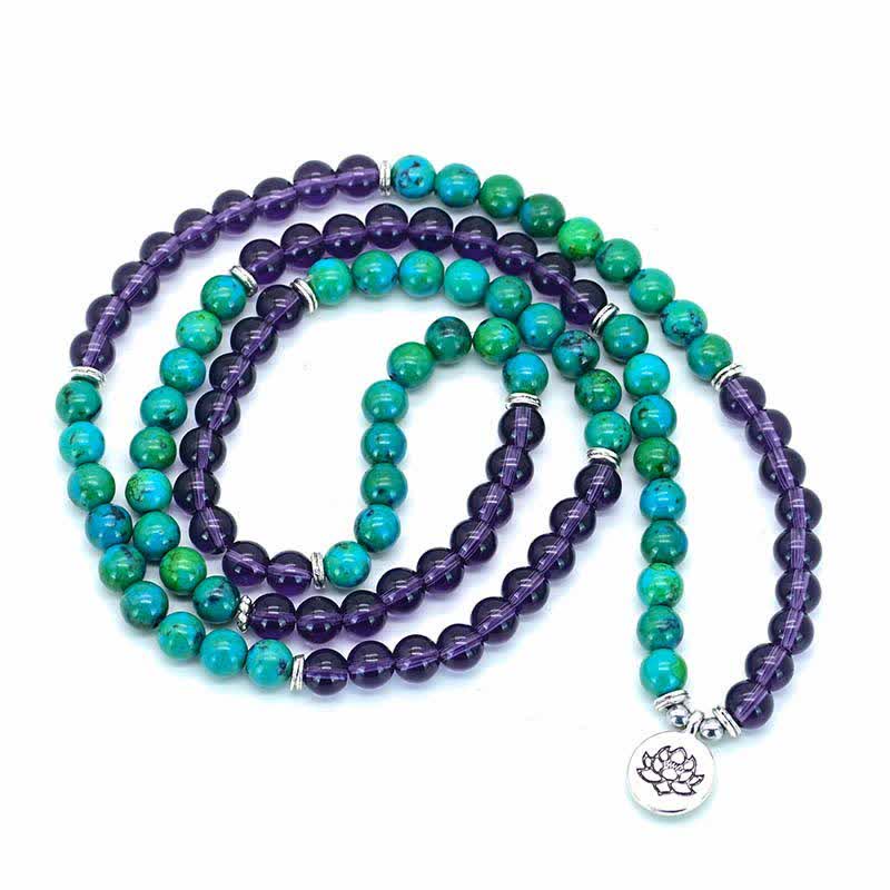 KarmaRipple's Amethyst Green Aventurine Spiritual Lotus Talisman Bracelet p5