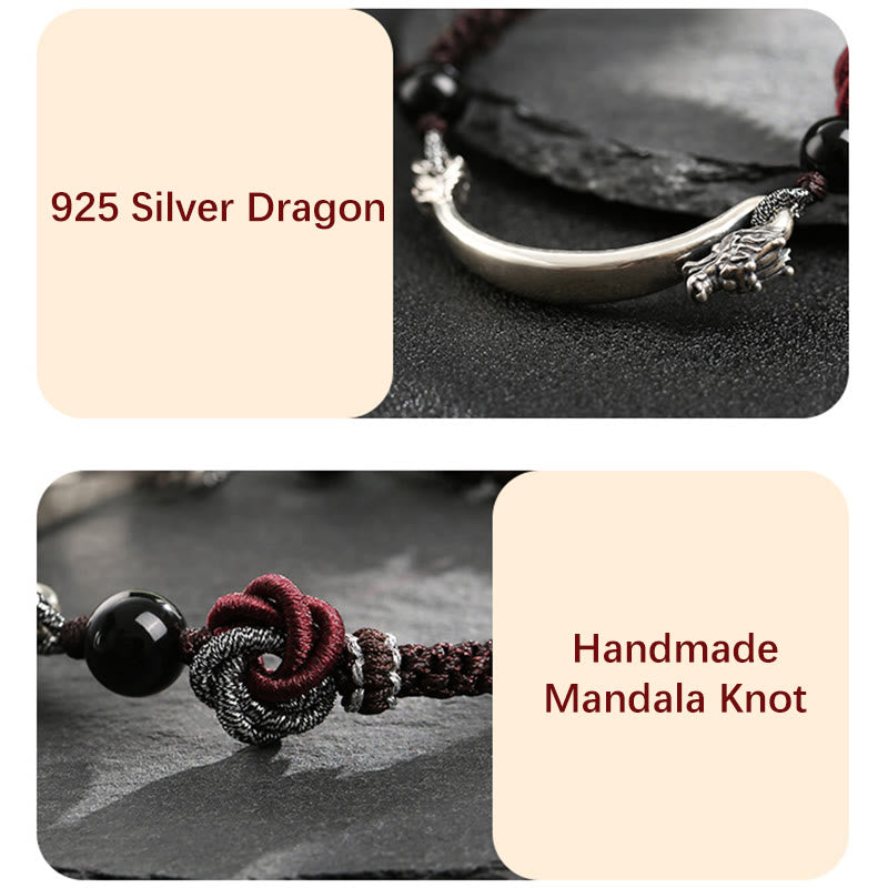 KarmaRipple's 925 Sterling Silver Auspicious Dragon Success Handcrafted Woven Bracelet p7