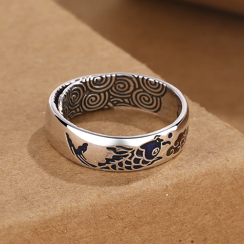KarmaRipple's Koi Fish Auspicious Cloud Design Fortune Wealth Ring p3