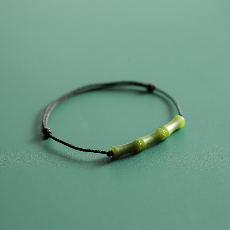 KarmaRipple's Green Bamboo Jade Pattern Fortune Abundance Bracelet p9