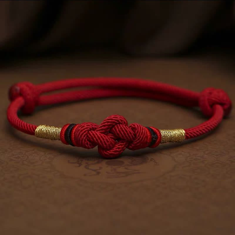 KarmaRipple's Bring Good Fortune Red String Jade Fortune Weave Woven Pair Bracelet p24