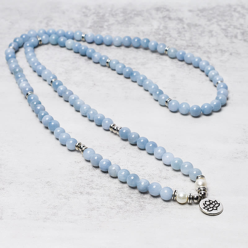 KarmaRipple's 108 Mala Beadwork Aquamarine Balancing Bracelet p2