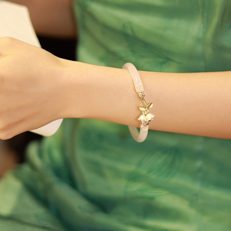KarmaRipple's Lily of the Valley Flower Happiness Strength Bracelet Bangle p4
