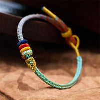 KarmaRipple's Colorful Rope Eight Thread Peace Weave Fortune Handmade Bracelet