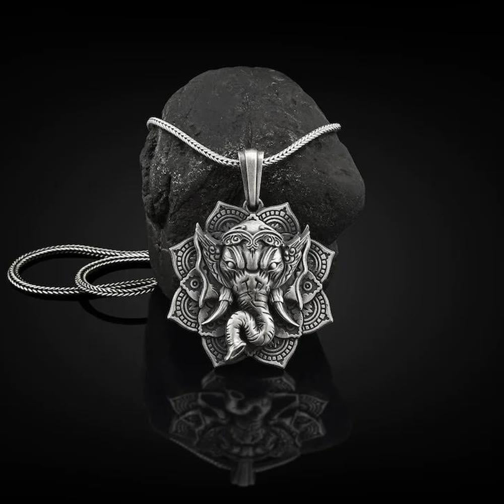 KarmaRipple's Pure Tin Ganesh Ganpati Elephant Protection Amulet Pendant Necklace p3