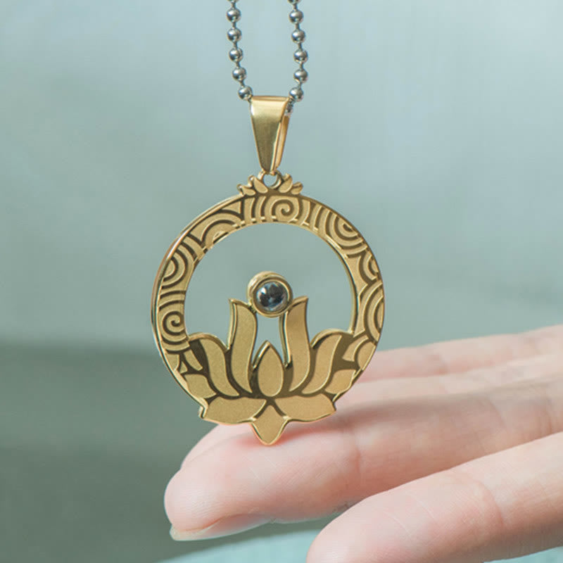 KarmaRipple's Lotus Titanium Steel Enlightenment Projection Shurangama Mantra Pendant Necklace p17
