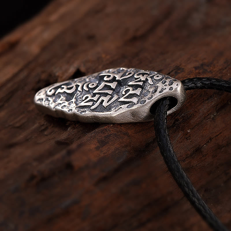 KarmaRipple's Tibetan 925 Sterling Silver Om Mani Padme Hum Dorje Vajra Engraved Strength Pendant Necklace p6