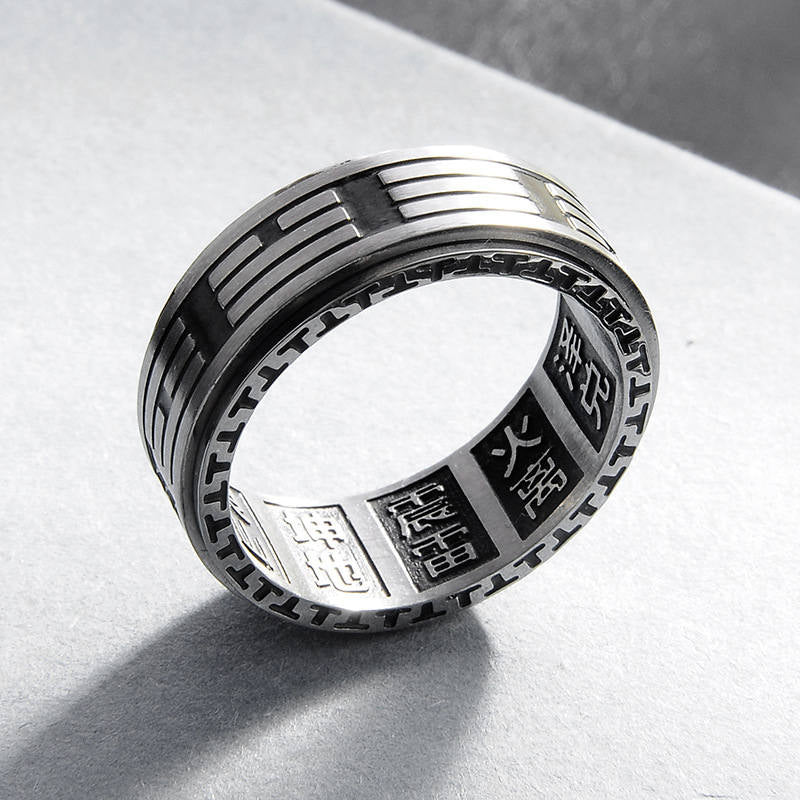 KarmaRipple's Bagua Yin Yang Titanium Steel Balance Rotatable Ring p9