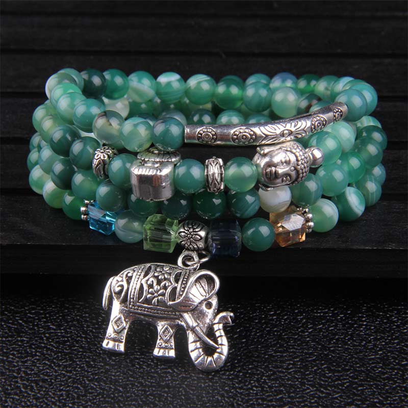 KarmaRipple's Authentic Agate Elephant Buddha Hope Bracelet p3